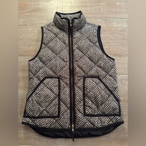Small J.Crew Chevron Feather Down Vest